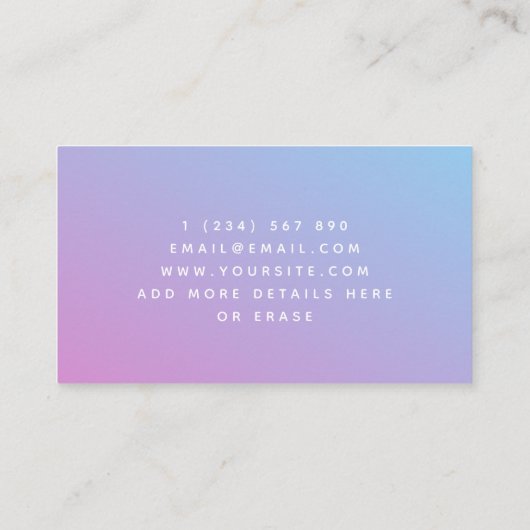 Cosmic Magic Hands Star Roze Paarse Gradient Ombre Visitekaartje (Achterkant)