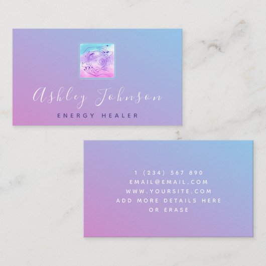 Cosmic Magic Hands Star Roze Paarse Gradient Ombre Visitekaartje (Voorkant / Achterkant)