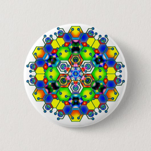 Cosmic Mandala 1 Ronde Button 5,7 Cm (Voorkant)