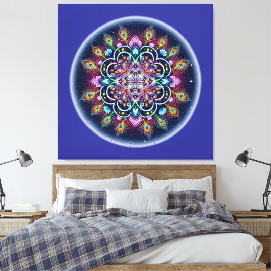 Cosmic Mandala Canvas Wall Art (Insitu (Slaapkamer))