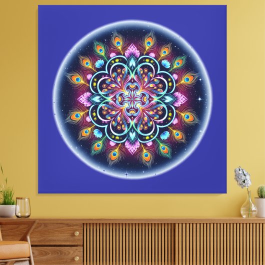 Cosmic Mandala Canvas Wall Art (Insitu (Woonkamer))
