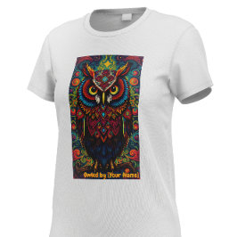 Cosmic Mandala Owl T-shirt