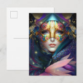 Cosmic Mask Goddess Queen Fantasy Art Briefkaart (Voorkant / Achterkant)