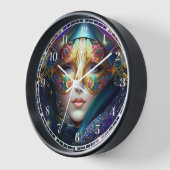 Cosmic Mask Goddess Queen Fantasy Art Clock (Hoek)