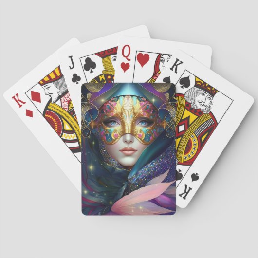 Cosmic Mask Goddess Queen Fantasy Art die Ca speel Pokerkaarten (Achterkant)