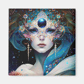 Cosmic Mask Goddess Queen Fantasy Art Magneet (Voorkant)