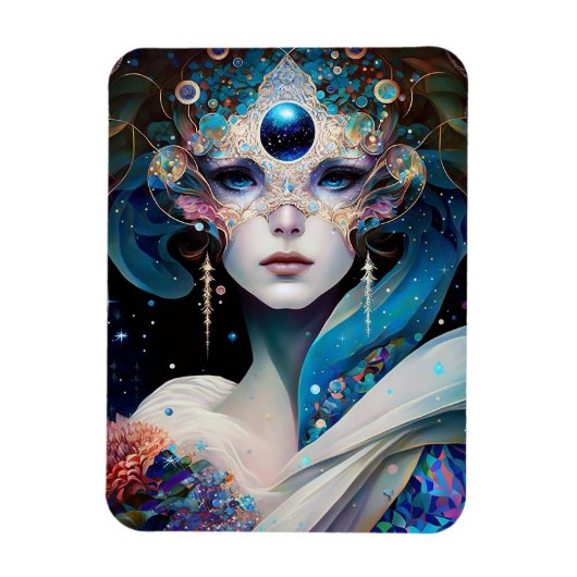 Cosmic Mask Goddess Queen Fantasy Art Magneet (Verticaal)