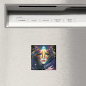 Cosmic Mask Goddess Queen Fantasy Art Magnet (Insitu (Vaatwasser))