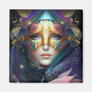 Cosmic Mask Goddess Queen Fantasy Art Magnet