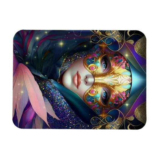 Cosmic Mask Goddess Queen Fantasy Art Magnet Magneet (Horizontaal)