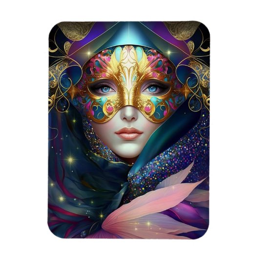 Cosmic Mask Goddess Queen Fantasy Art Magnet Magneet (Verticaal)