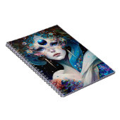 Cosmic Mask Goddess Queen Fantasy Art Notitieboek (Rechterzijde)