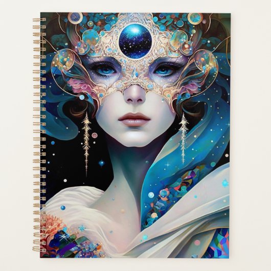 Cosmic Mask Goddess Queen Fantasy Art Planner (Voorkant)