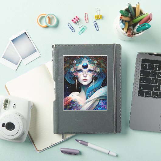 Cosmic Mask Goddess Queen Fantasy Art Sticker (iPad Cover)