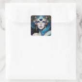 Cosmic Mask Goddess Queen Fantasy Art Vierkante Sticker (Tas)