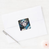 Cosmic Mask Goddess Queen Fantasy Art Vierkante Sticker (Envelop)