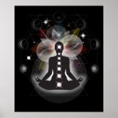 Cosmic Meditation Moon Phase Mandala Poster (Voorkant)