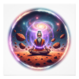 Cosmic Meditator Photo Print - Galaxy Art Foto Afdruk