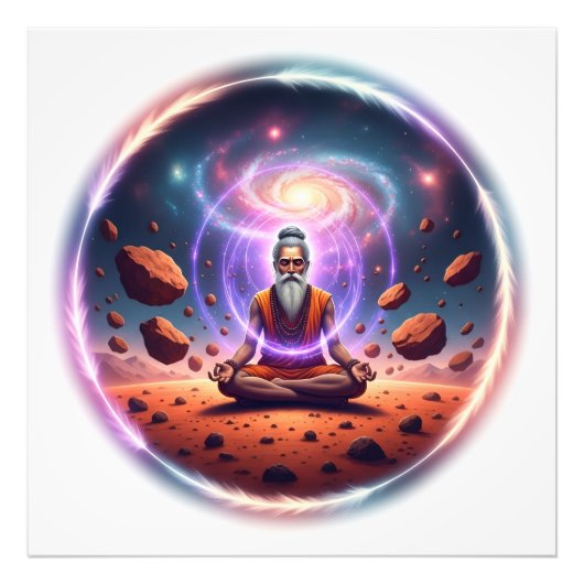 Cosmic Meditator Photo Print - Galaxy Art Foto Afdruk (Voorkant)
