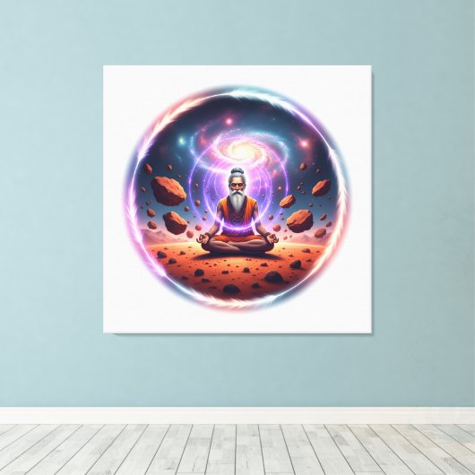 Cosmic Meditator Stretched Canvas Art (Insitu (Houten vloer))