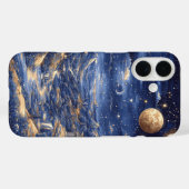 Cosmic Midnight Blue Mythical Fantasy Illustratie Case-Mate iPhone Case (Achterkant (horizontaal))