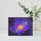 Cosmic Midnight Water Lily Briefkaart (Staand voorkant)