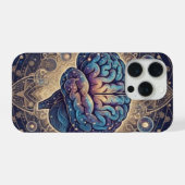 Cosmic Mind Mandala – Abstract Brain Art iPhone Hoesje (Achterkant horizontaal)