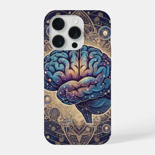Cosmic Mind Mandala – Abstract Brain Art iPhone Hoesje (Achterkant)