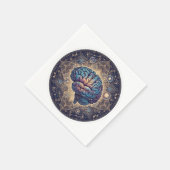 Cosmic Mind Mandala – Abstract Brain Art Servet (Hoek)