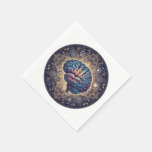Cosmic Mind Mandala – Abstract Brain Art Servet (Hoek)