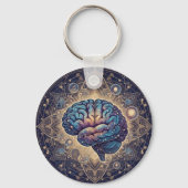 Cosmic Mind Mandala – Abstract Brain Art Sleutelhanger (Achterkant)