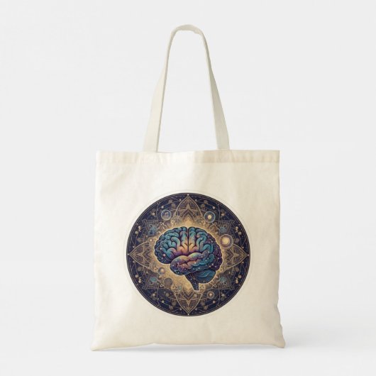 Cosmic Mind Mandala – Abstract Brain Art Tote Bag (Achterkant)