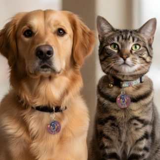 Cosmic Monkey Mayhem Pet Tag Huisdierpenning