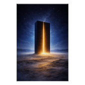 Cosmic Monolith – Light Beyond the Void Perfect Poster (Voorkant)