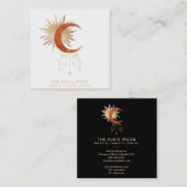 *~* Cosmic Moon Beams Sun Rays Universe Vierkante Visitekaartje (Voorkant / Achterkant)