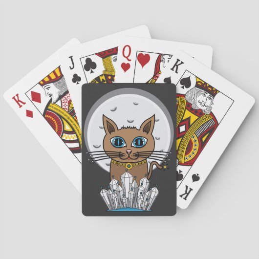 Cosmic Moon Cat - Blue-Card Decf Speelkaarten (Achterkant)