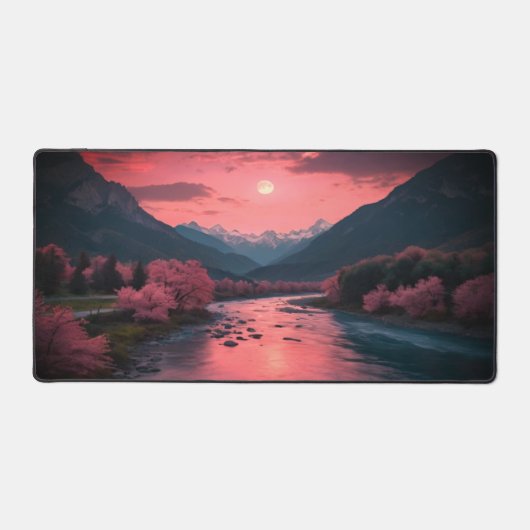 Cosmic Moon Desk Mat Celestial Desk Setup (Voorkant)