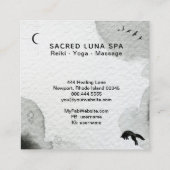 *~* Cosmic Moon Fox Leaping Lunar Pine Trees Vierkante Visitekaartje (Achterkant)