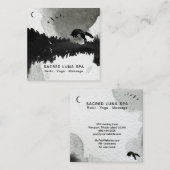 *~* Cosmic Moon Fox Leaping Lunar Pine Trees Vierkante Visitekaartje (Voorkant / Achterkant)