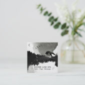 *~* Cosmic Moon Fox Leaping Lunar Pine Trees Vierkante Visitekaartje (Staand voorkant)