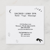 *~* Cosmic Moon Fox Leaping Pine Trees Rainbow Vierkante Visitekaartje (Achterkant)