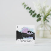 *~* Cosmic Moon Fox Leaping Pine Trees Rainbow Vierkante Visitekaartje (Staand voorkant)