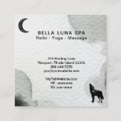 *~* Cosmic Moon Howling Wolf Lunar Pine Trees Vierkante Visitekaartje (Achterkant)