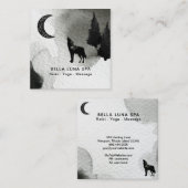 *~* Cosmic Moon Howling Wolf Lunar Pine Trees Vierkante Visitekaartje (Voorkant / Achterkant)