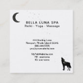 *~* Cosmic Moon Howling Wolf Rainbow Pine Trees Vierkante Visitekaartje (Achterkant)