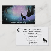 *~* Cosmic Moon - Howling Wolf Rainbow Pine Trees Visitekaartje (Voorkant / Achterkant)