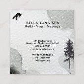 *~* Cosmic Moon Jumping Fox Rainbow Shaman Vierkante Visitekaartje (Achterkant)