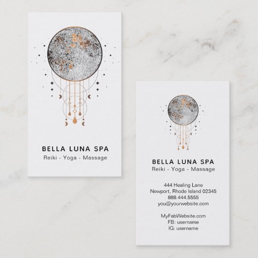 *~* Cosmic Moon Lunar Universe Shaman Visitekaartje (Voorkant / Achterkant)