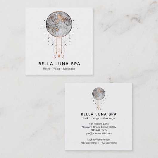 *~* Cosmic Moon Shaman Lunar Universe Vierkante Visitekaartje (Voorkant / Achterkant)