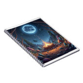 Cosmic Moonlight Campfire Fantasy Spiral Notebook Notitieboek (Rechterzijde)